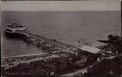 Ak Folkestone Kent England, Pier