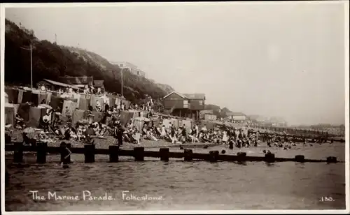 Ak Folkestone Kent South East England, Marine Parade