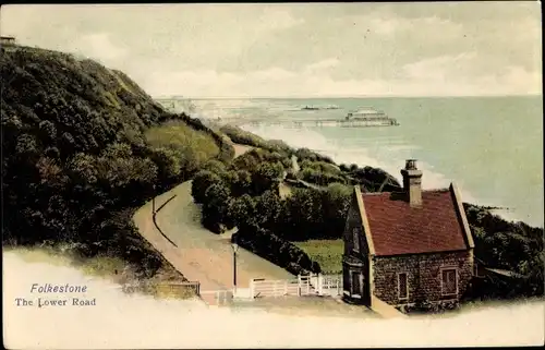 Ak Folkestone Kent South East England, The Lower Road