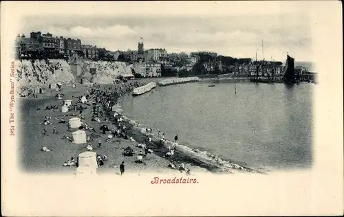 Ak Broadstairs Kent, Strandpartie