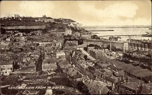 Ak Dover South East England, Blick auf den Ort