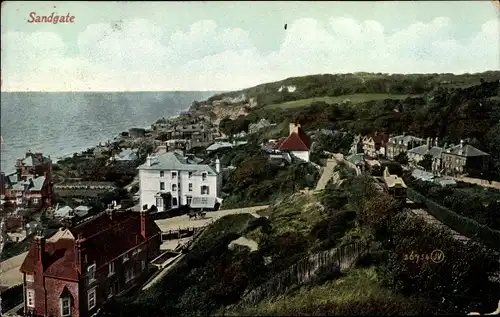 Ak Sandgate Kent England, Blick auf den Ort