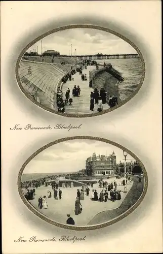 Ak Blackpool North West England, Promenade