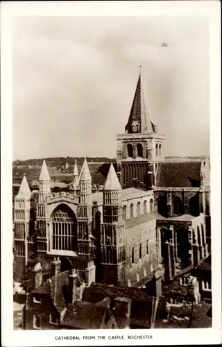 Ak Rochester South East England, Cathedral seen from Castle
