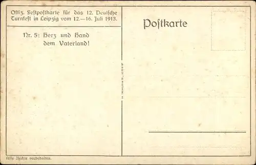 Künstler Ak Liebing, H., Leipzig in Sachsen, 12. Deutsches Turnfest 1913, Porträt Georgii, Martens