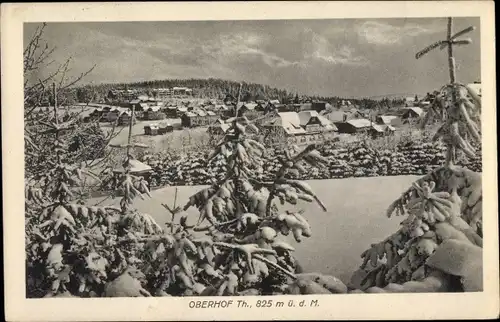 Ak Oberhof im Thüringer Wald, Blick auf den Ort, Winteransicht