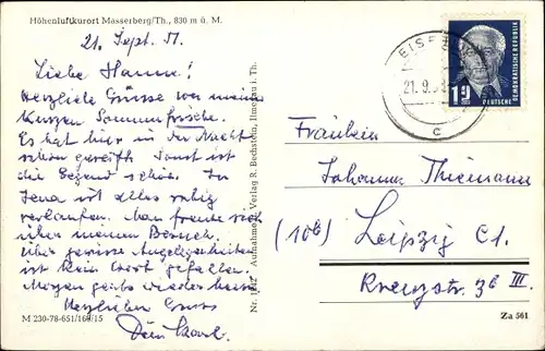 Ak Masserberg in Thüringen, Teilansicht