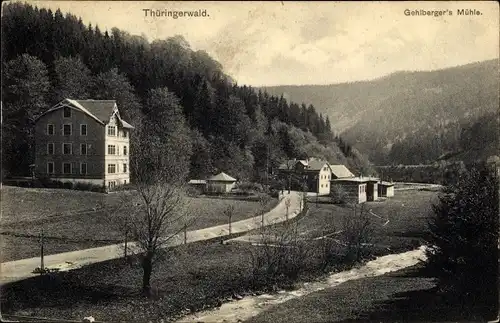 Ak Gehlberg in Thüringen, Gehlberger Mühle, Waldpartie