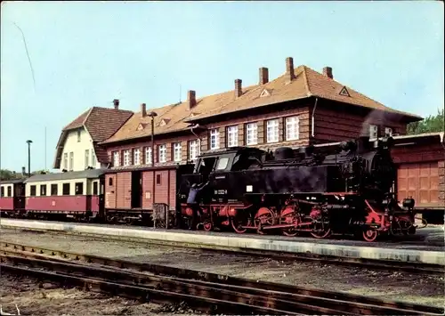 Ak Ostseebad Kühlungsborn, Bahnhof, Deutsche Lokomotive, Bäderbahn