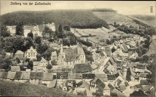 Ak Stolberg Südharz, Ort von der Lutherbuche gesehen