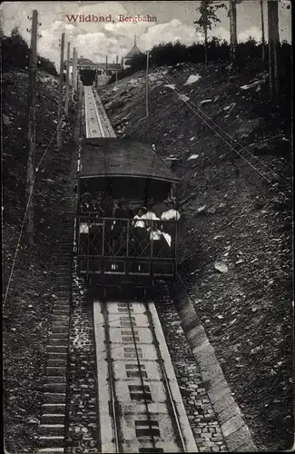 Ak Bad Wildbad im Schwarzwald, Bergbahn, Standseilbahn