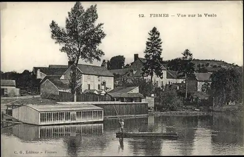 Ak Fismes Marne, Vue sur la Vesle
