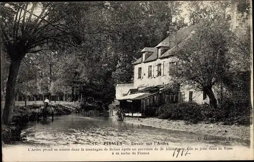 Ak Fismes Marne, Lavoir sur l'Ardre