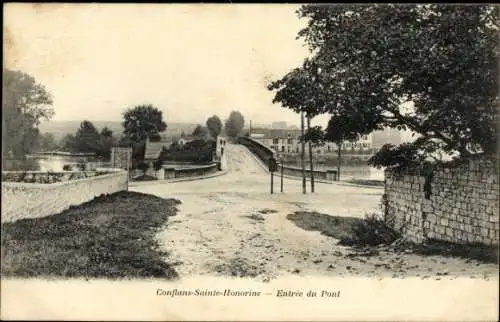 Ak Conflans Sainte Honorine Yvelines, Entree du Pont
