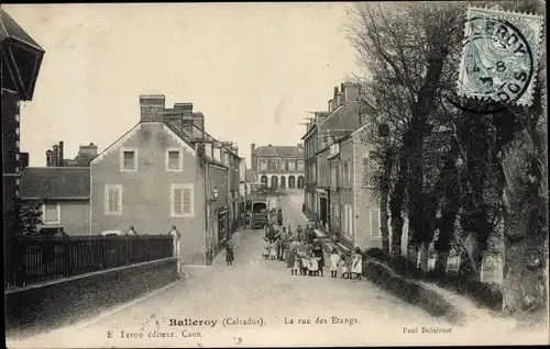 Ak Balleroy Calvados, La Rue des Etangs