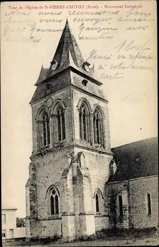 Ak Saint Pierre d’Autils Eure, Tour de l'Eglise