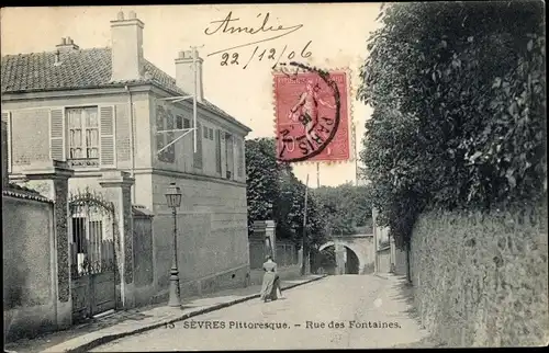 Ak Sevres Hauts de Seine, Rue des Fontaines