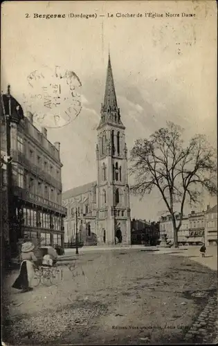 Ak Bergerac Dordogne, Le Clocher de l'Eglise Notre Dame