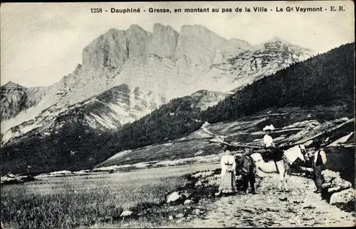 Ak Grenoble Isère, Gresse, en montant au pas de la Ville