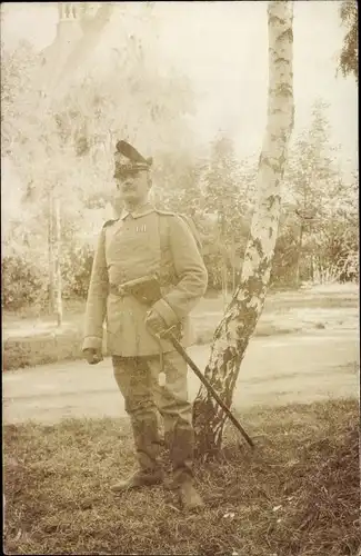 Foto Ak Soldat in Uniform, Sächsischer Jäger