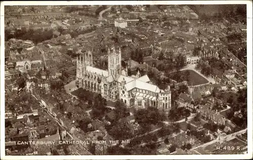 Ak Canterbury Kent England, Cathedral from the Air