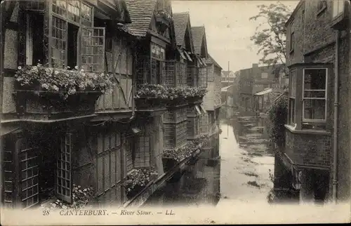 Ak Canterbury Kent England, River Stour