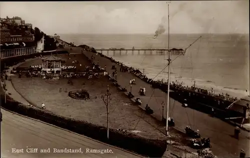Ak Ramsgate South East England, East Cliff, Bandstand
