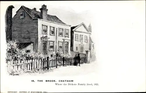 Künstler Ak Chatham Sout East, The Brook, Where the Dickens Family