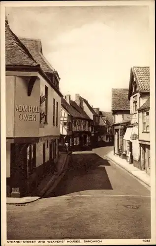 Ak Sandwich Kent England, Strand Street, Weavers Houses