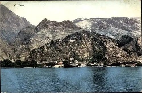 Ak Kotor Cattaro Montenegro, Dampfer in der Bocche, Österreichischer Lloyd, Photochromie Purger 8431