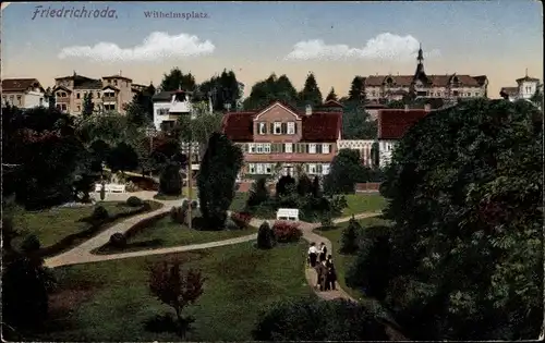 Litho Friedrichroda im Thüringer Wald, Parkpartie am Wilhelmsplatz