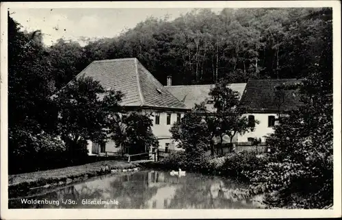 Ak Waldenburg in Sachsen, Gasthaus Glänzelmühle, Außenansicht