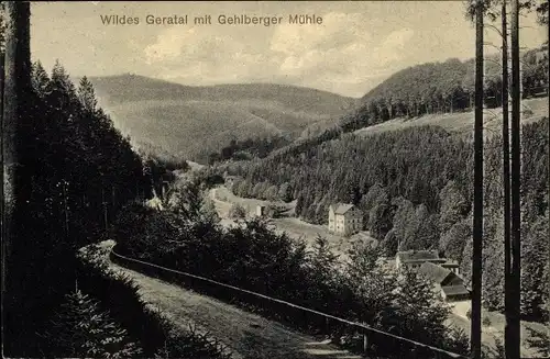 Ak Oberhof im Thüringer Wald, Gehlberger Mühle, Tal der wilden Gera