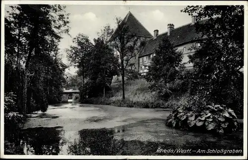 Ak Rheda Wiedenbrück in Westfalen, Am Schlossgraben