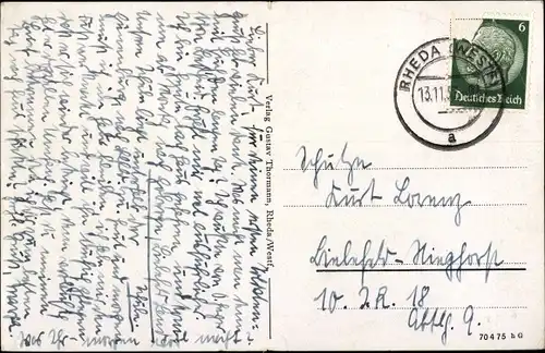 Ak Rheda Wiedenbrück in Westfalen, Am Schlossgraben