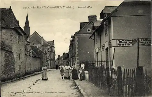 Ak Saint Martin du Bois Maine-et-Loire, Grande Rue
