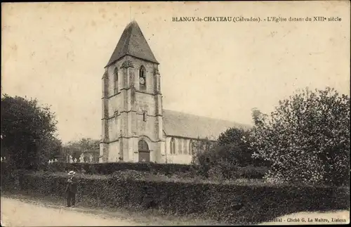 Ak Blangy le Chateau Calvados, L'Eglise