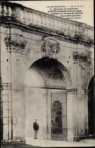 Ak Sainte Opportune du Bosc Eure, Chateau du Champ de Bataille