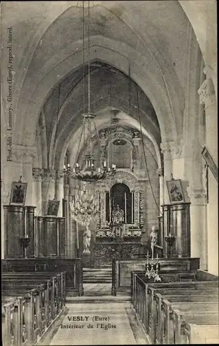 Ak Vesly Eure, Interieur de l'Eglise