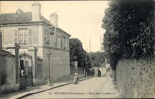 Ak Sevres Hauts de Seine, Rue des Fontaines