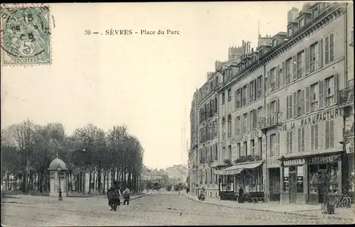 Ak Sevres Hauts de Seine, Place du Parc