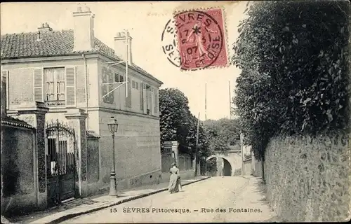 Ak Sevres Hauts de Seine, Rue des Fontaines