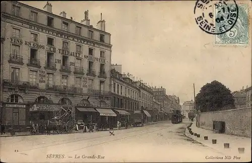 Ak Sevres Hauts de Seine, La Grande Rue