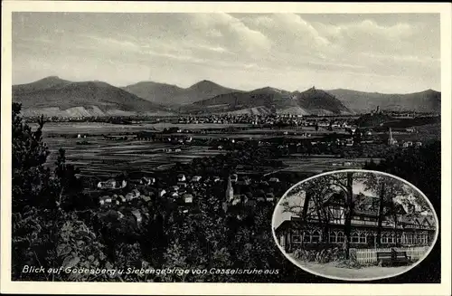 Ak Bonn am Rhein, Waldrestaurant Casselsruhe, Außenansicht, Blick auf den Ort