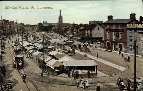 Ak Great Yarmouth East of England, Market Place