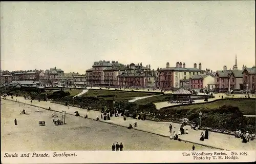 Ak Southport North West England, Sands and Parade