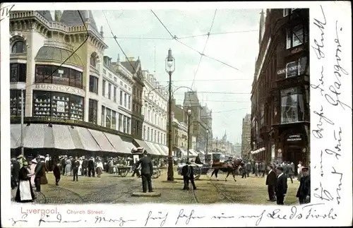 Ak Liverpool North West England, Church Street