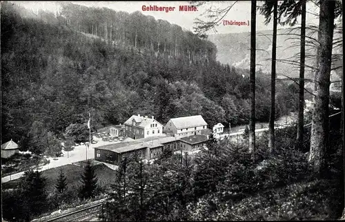 Ak Gehlberg in Thüringen, Hotel Pension Gehlberger Mühle, Tal der wilden Gera