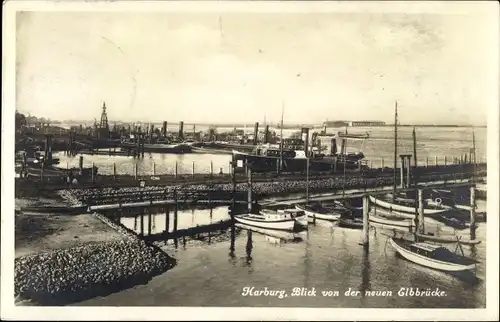 Ak Hamburg Harburg, Blick von der neuen Elbbrücke