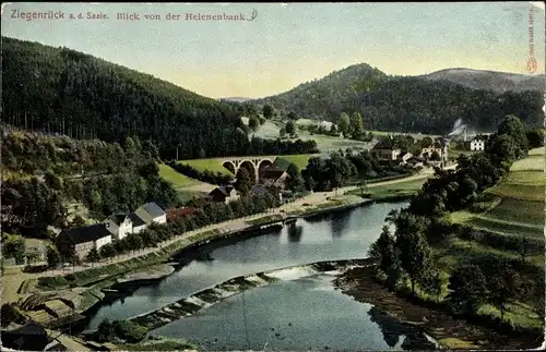 Ak Ziegenrück am Schiefergebirge Thüringen, Blick von der Helenenbank